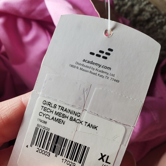 nwt bcg training tech mesh back tank top girls size xl 16 upf 50 cyclamen - Picture 13 of 13